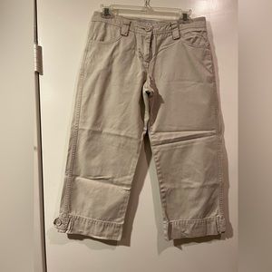 CAbi khaki low rise crop pant